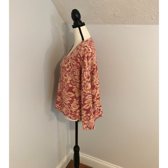 Anthropologie Pilcro Moira Floral Waffle Knit Thermal Top - Size Extra Small - Picture 2 of 9